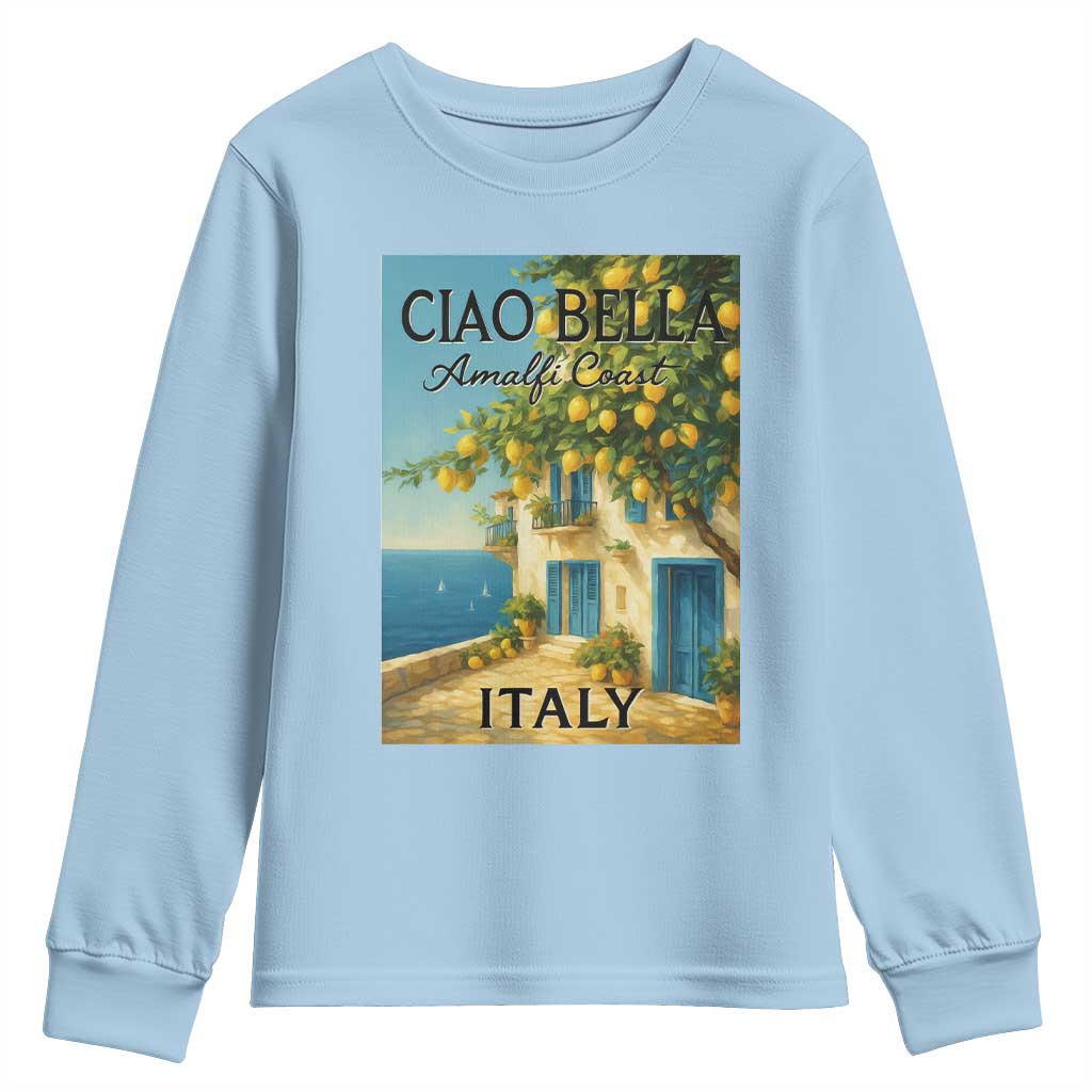 Italian Summer Amalfi Coast Youth Sweatshirt Ciao Bella Italy Lemon - Wonder Print Shop