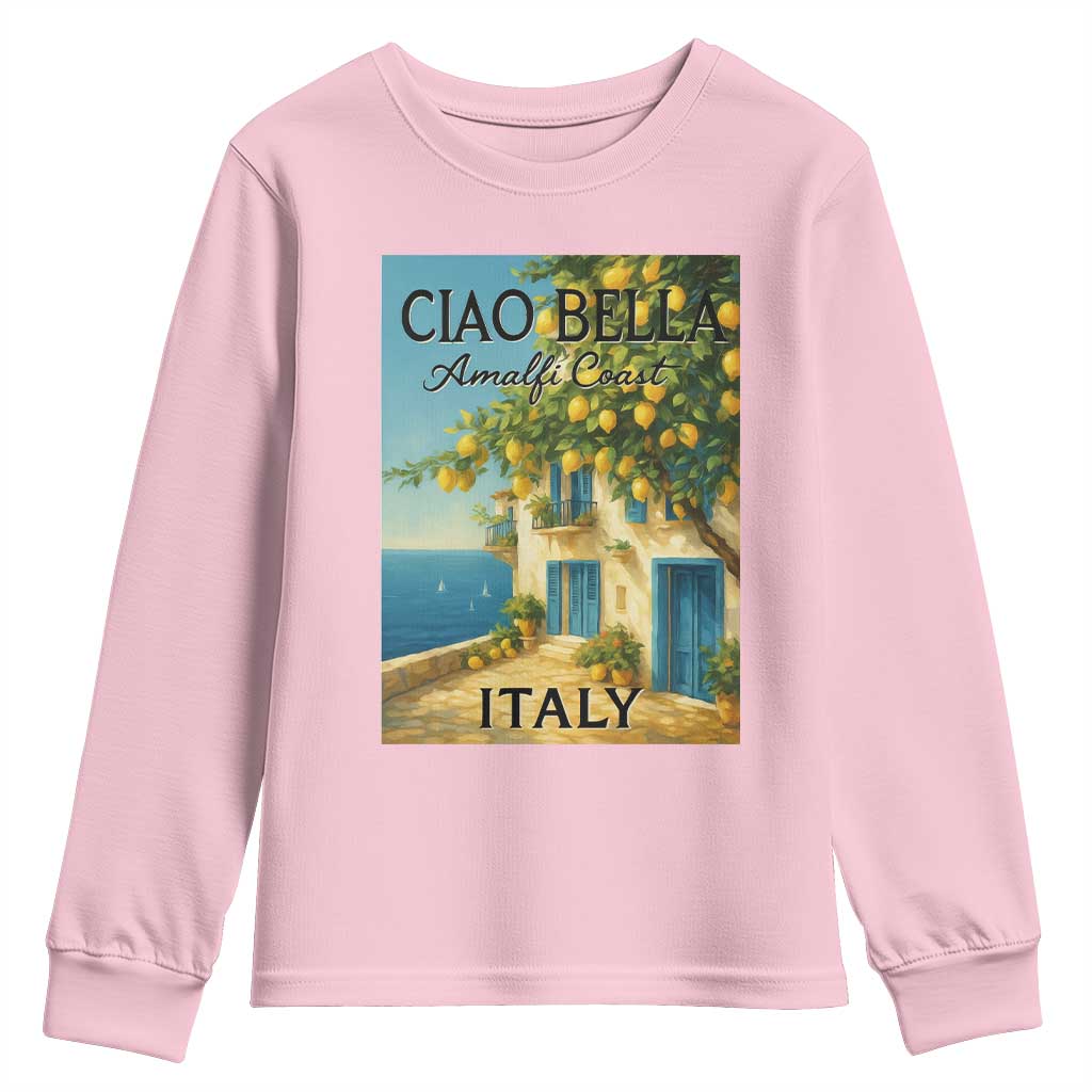 Italian Summer Amalfi Coast Youth Sweatshirt Ciao Bella Italy Lemon - Wonder Print Shop