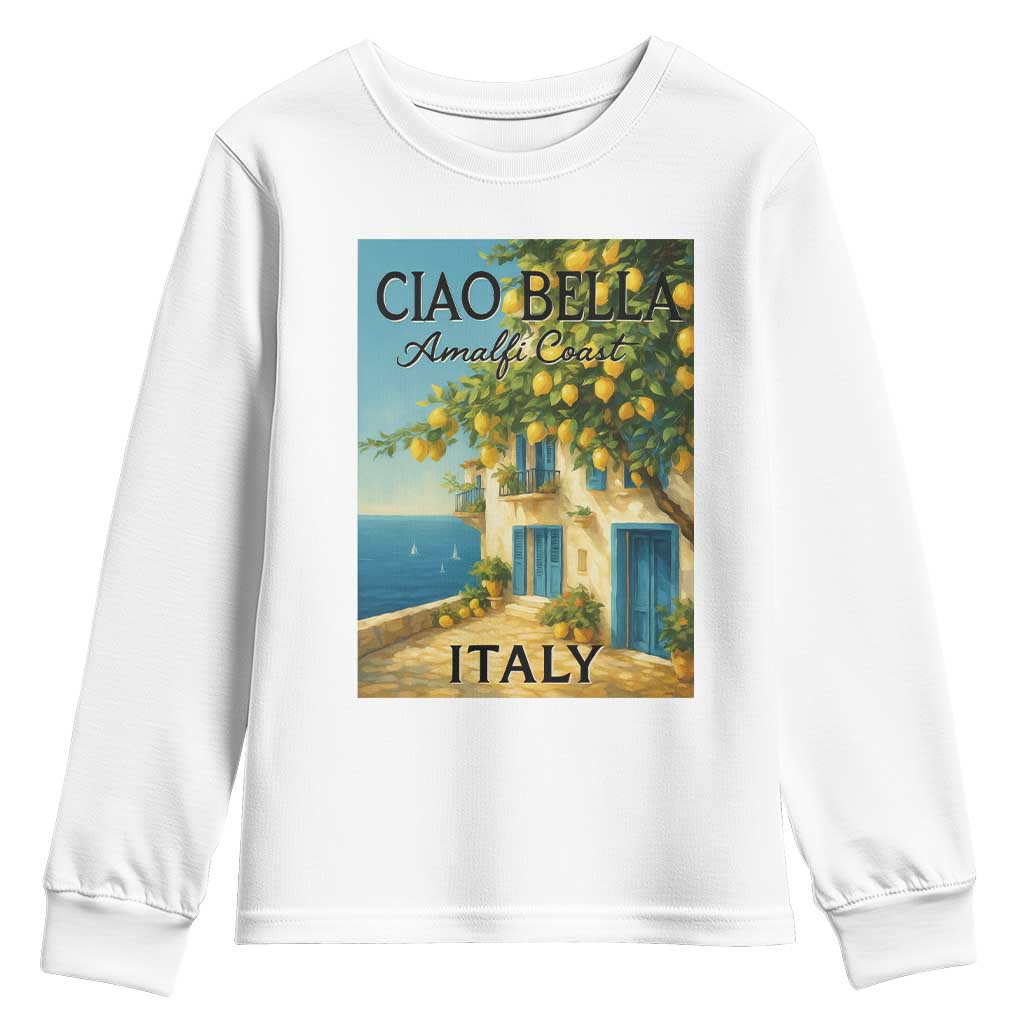 Italian Summer Amalfi Coast Youth Sweatshirt Ciao Bella Italy Lemon - Wonder Print Shop