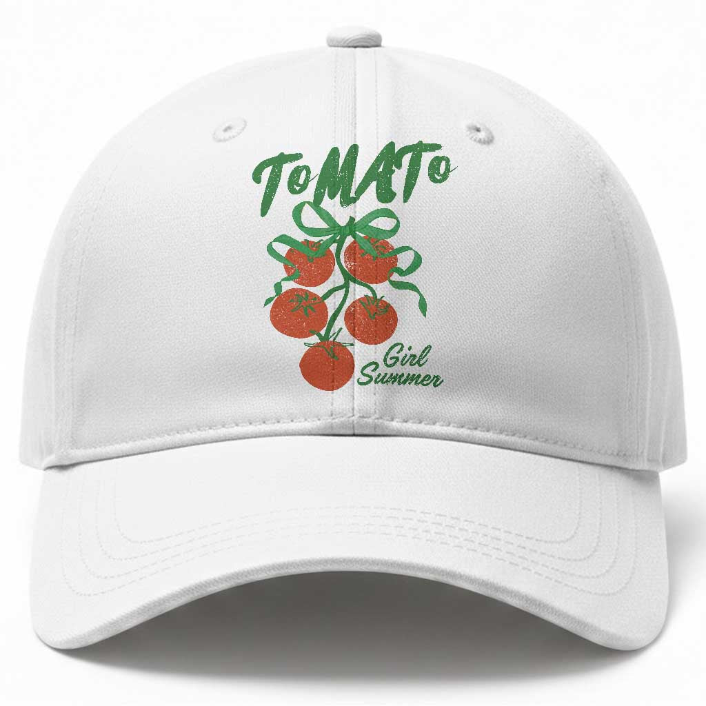 Funny Tomato Girl Summer Baseball Cap Tomato Fresh Fruit Cottagecore Aesthetic