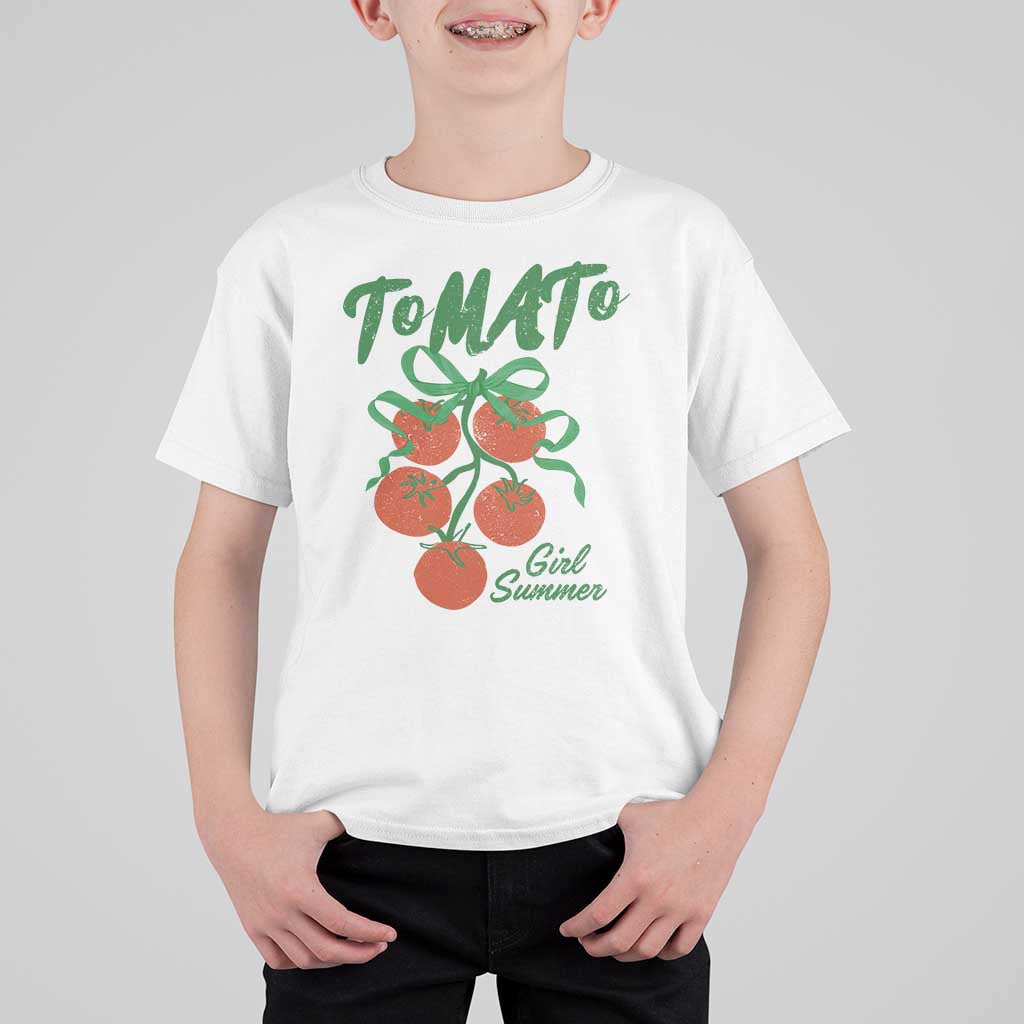 Funny Tomato Girl Summer T Shirt For Kid Tomato Fresh Fruit Cottagecore Aesthetic - Wonder Print Shop
