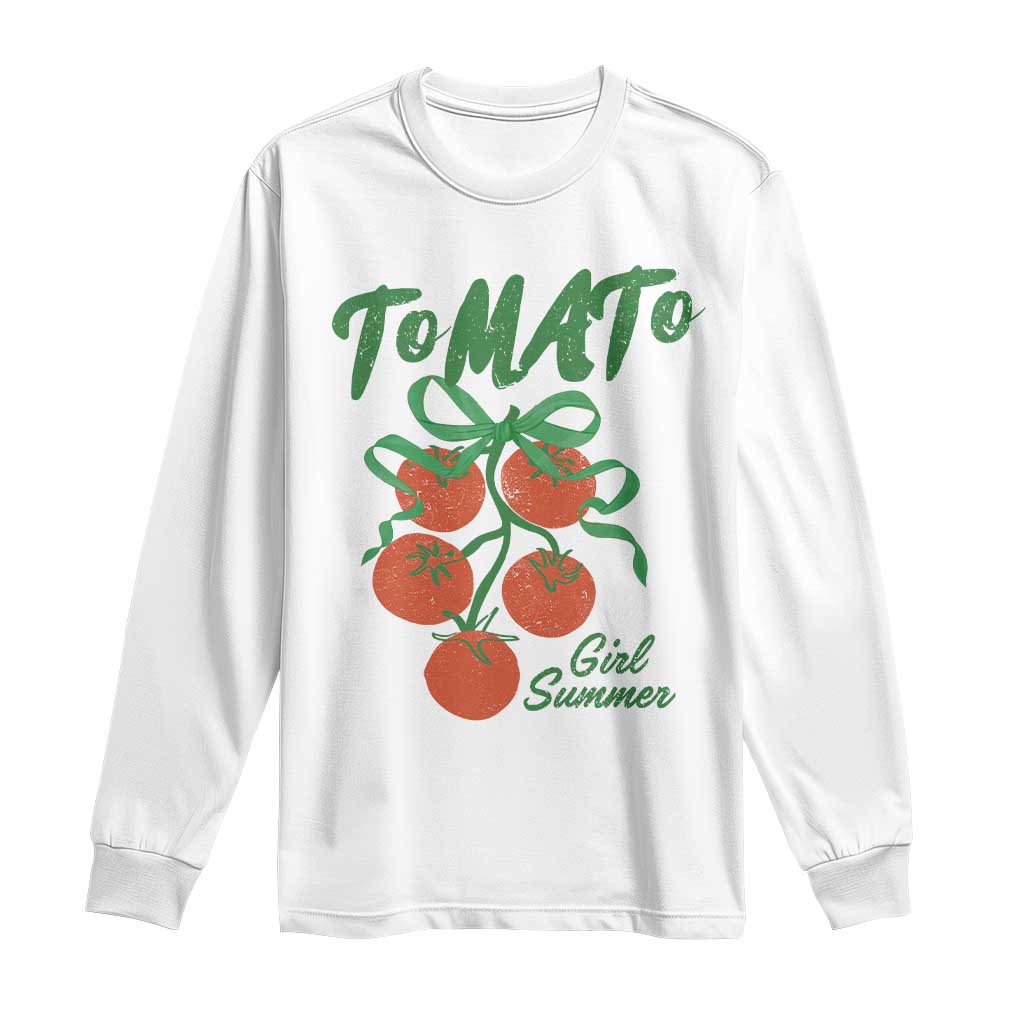 Funny Tomato Girl Summer Long Sleeve Shirt Tomato Fresh Fruit Cottagecore Aesthetic - Wonder Print Shop