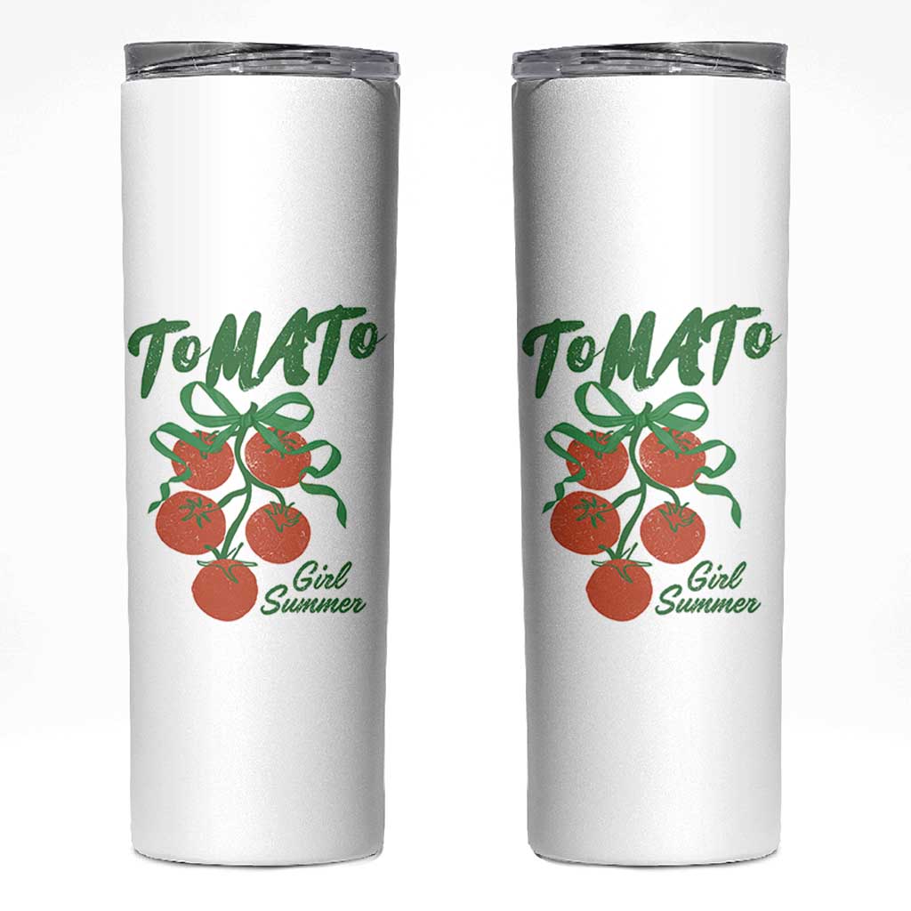Funny Tomato Girl Summer Skinny Tumbler Tomato Fresh Fruit Cottagecore Aesthetic - Wonder Print Shop