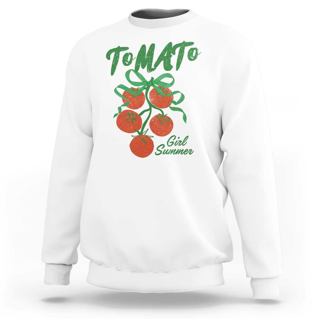Funny Tomato Girl Summer Sweatshirt Tomato Fresh Fruit Cottagecore Aesthetic - Wonder Print Shop