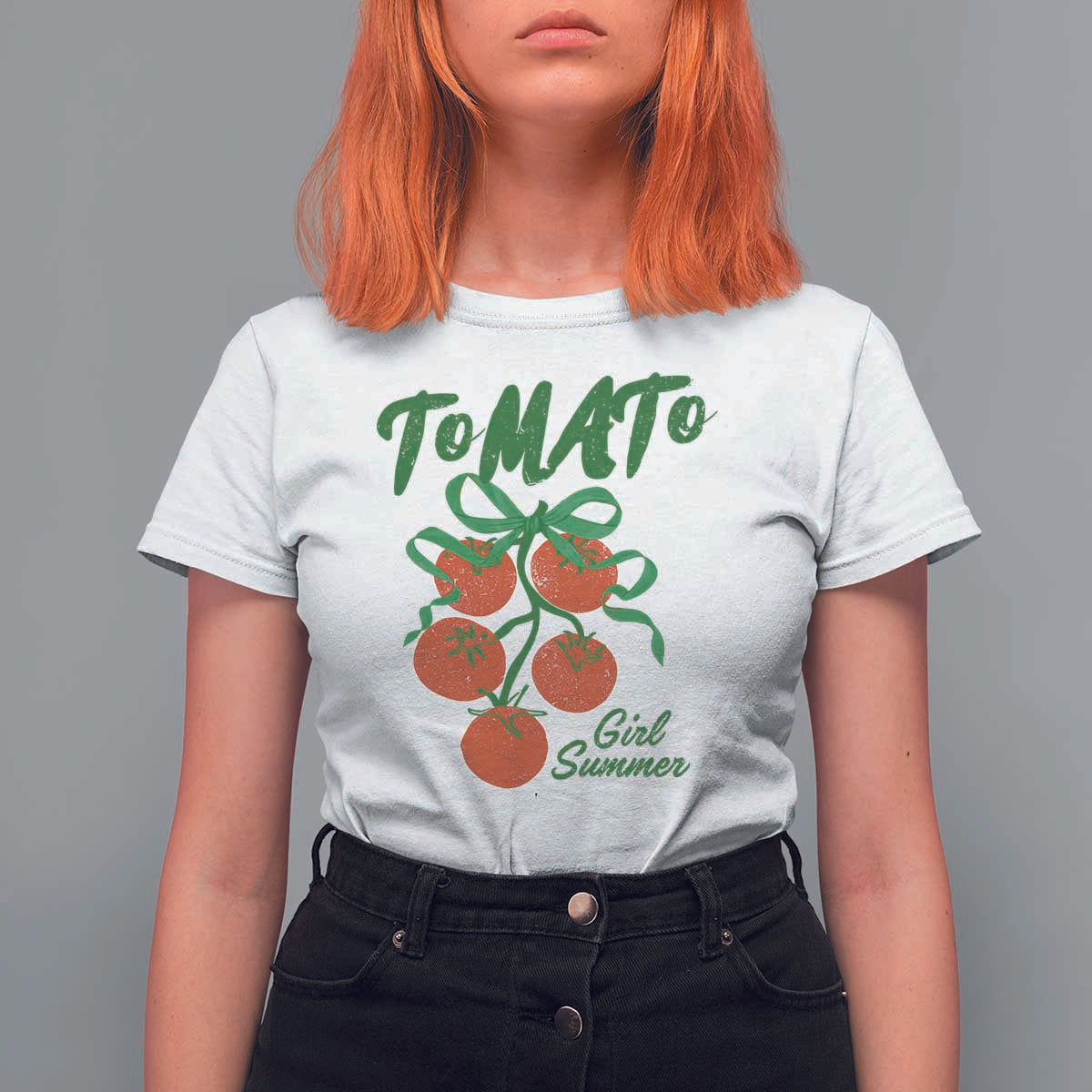 Funny Tomato Girl Summer T Shirt For Women Tomato Fresh Fruit Cottagecore Aesthetic - Wonder Print Shop