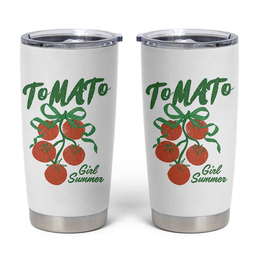 Funny Tomato Girl Summer Tumbler Cup Tomato Fresh Fruit Cottagecore Aesthetic - Wonder Print Shop
