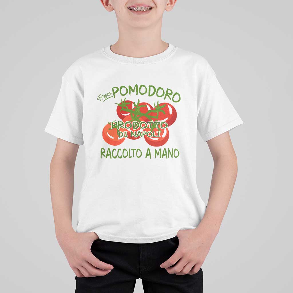 Italian Tomato T Shirt For Kid Fresco Pomodoro Prodotto Di Napoli Cottagecore Aesthetic - Wonder Print Shop