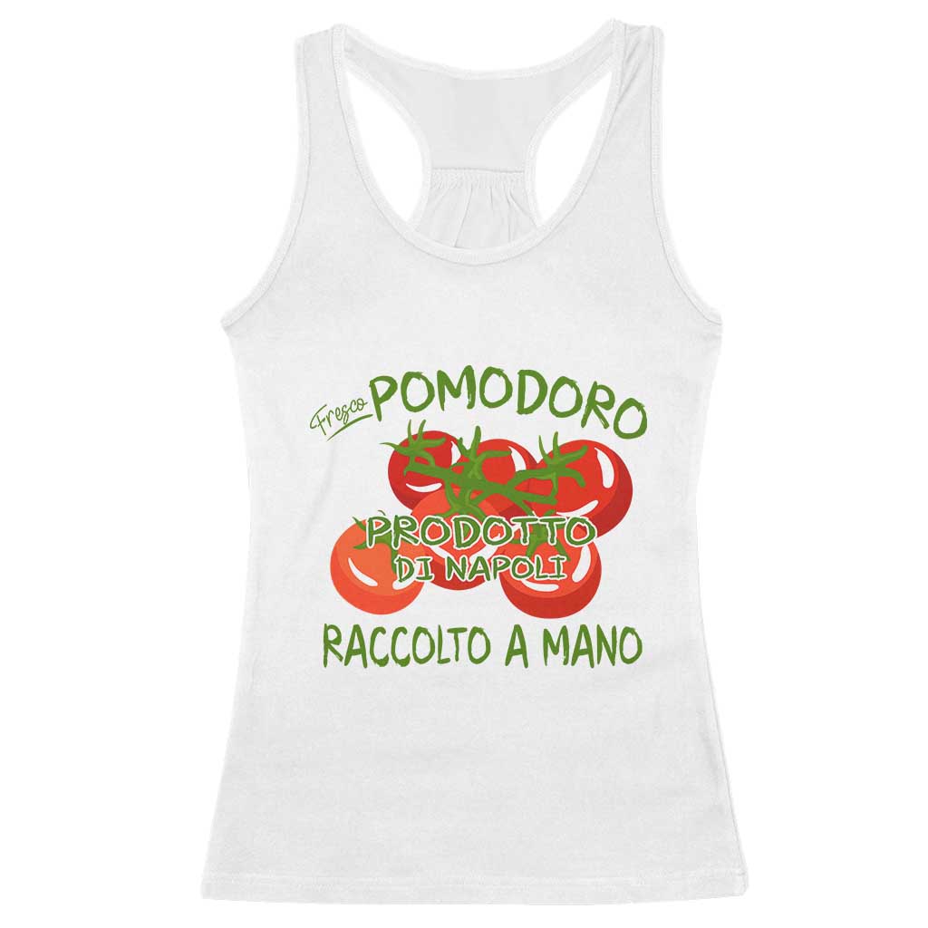 Italian Tomato Racerback Tank Top Fresco Pomodoro Prodotto Di Napoli Cottagecore Aesthetic - Wonder Print Shop