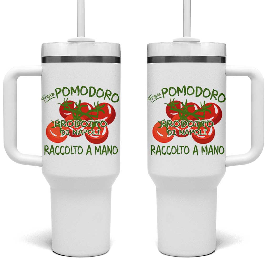 Italian Tomato Tumbler With Handle Fresco Pomodoro Prodotto Di Napoli Cottagecore Aesthetic - Wonder Print Shop