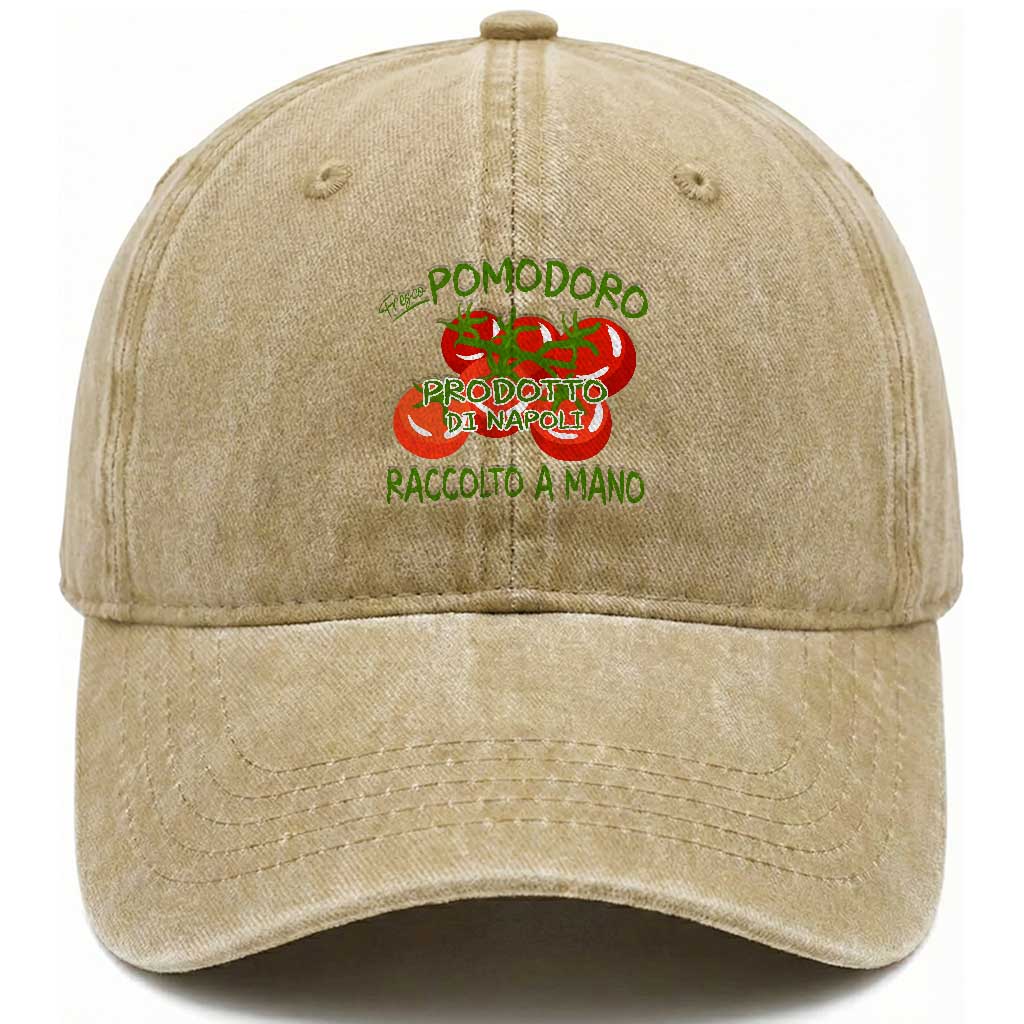 Italian Tomato Washed Cotton Baseball Cap Fresco Pomodoro Prodotto Di Napoli Cottagecore Aesthetic