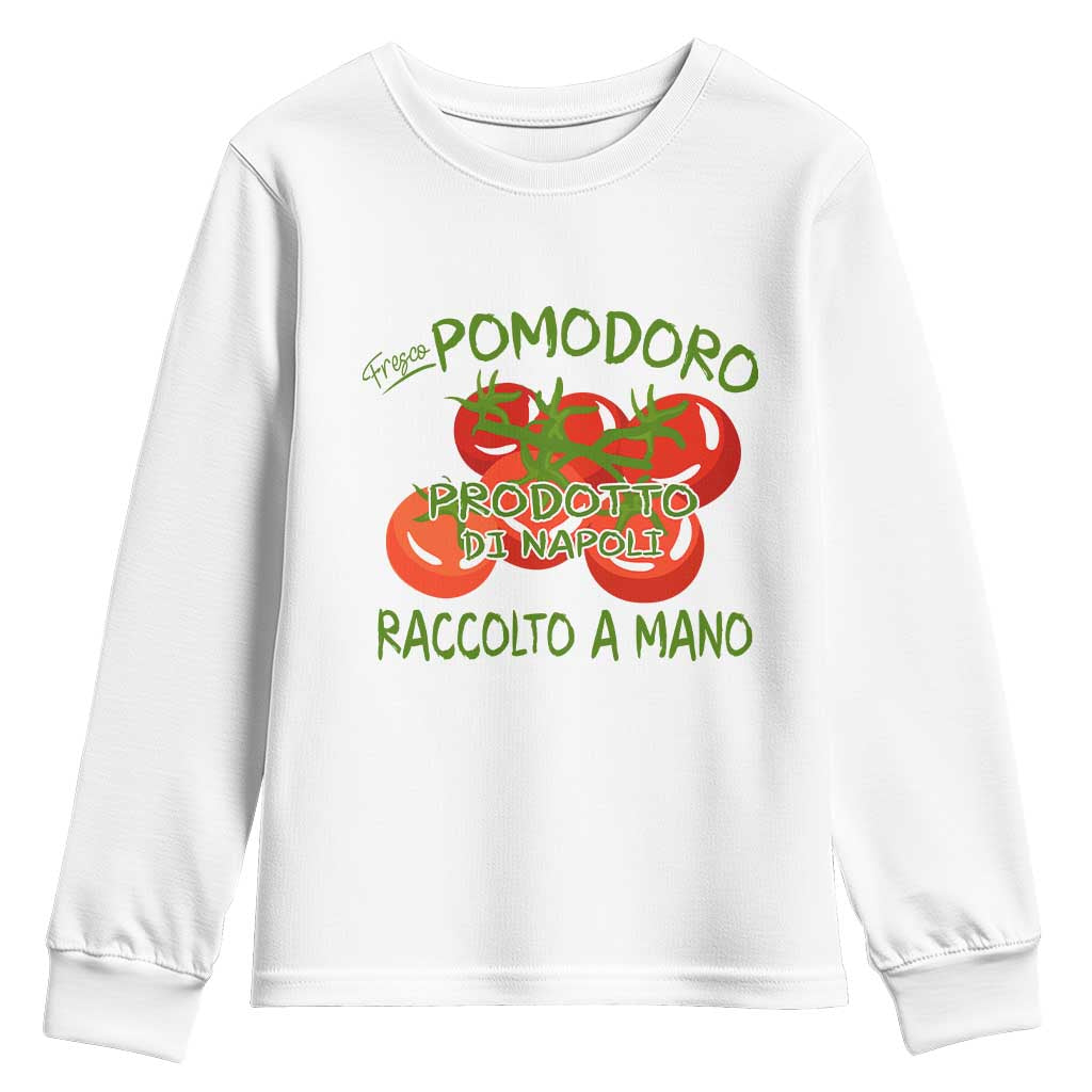 Italian Tomato Youth Sweatshirt Fresco Pomodoro Prodotto Di Napoli Cottagecore Aesthetic - Wonder Print Shop