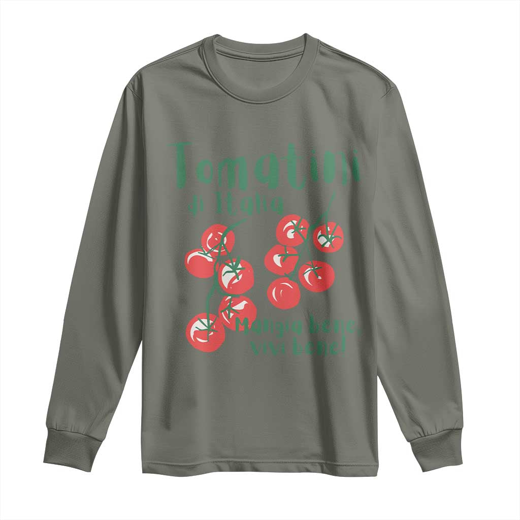 Italian Tomato Long Sleeve Shirt Tomatini Di Italia Vegetable Garden Lover - Wonder Print Shop