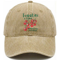 Italian Tomato Washed Cotton Baseball Cap Tomatini Di Italia Vegetable Garden Lover