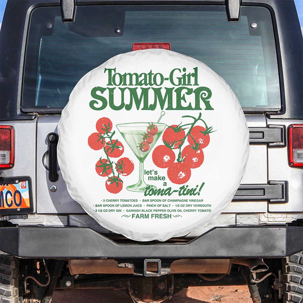 Tomato Girl Summer Spare Tire Cover Lets Make A Tomatini Italian Summer Cottagecore Aesthetic - Wonder Print Shop