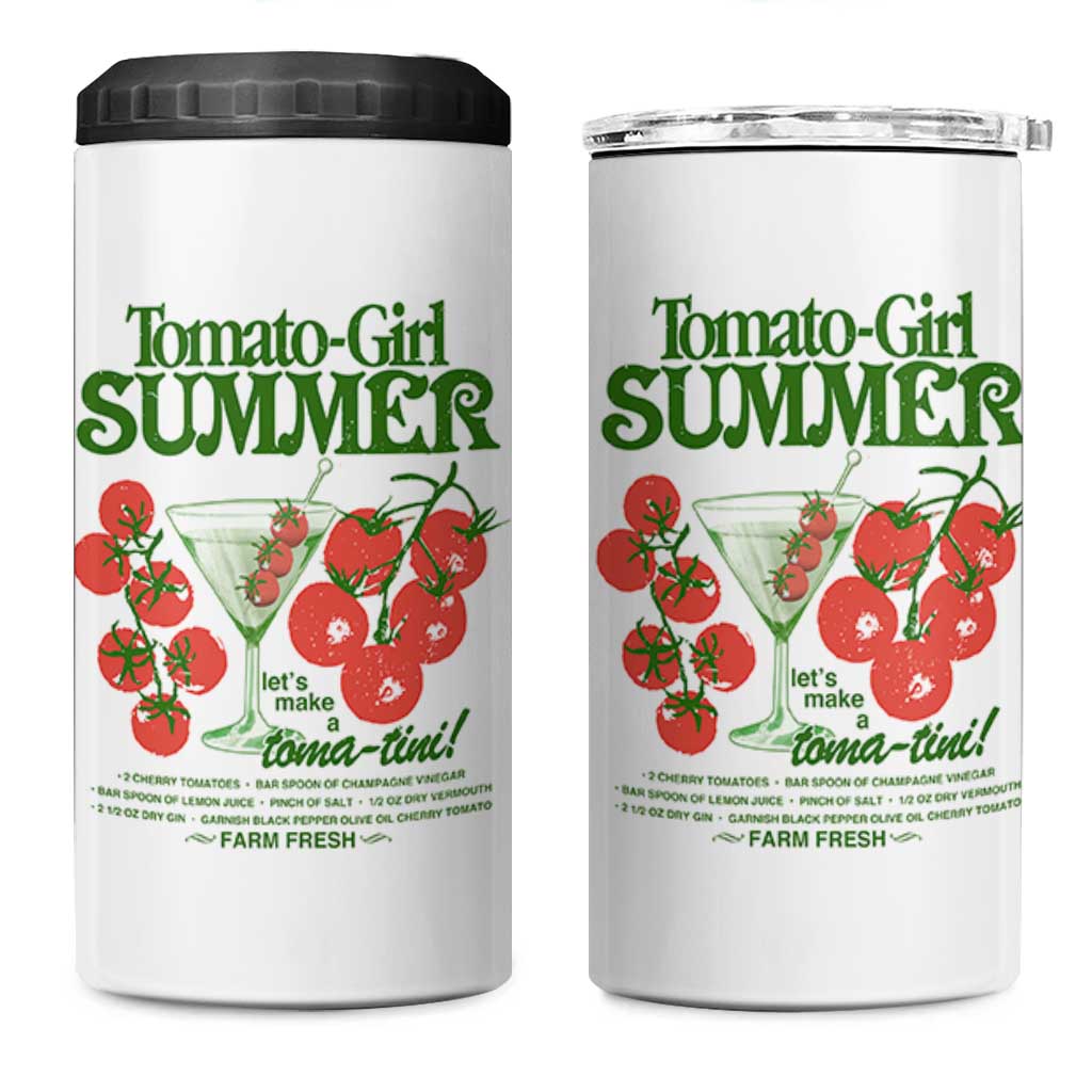Tomato Girl Summer 4 in 1 Can Cooler Tumbler Lets Make A Tomatini Italian Summer Cottagecore Aesthetic - Wonder Print Shop