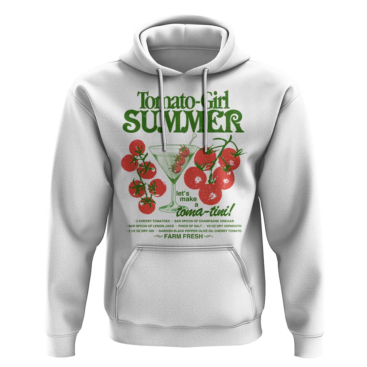 Tomato Girl Summer Hoodie Lets Make A Tomatini Italian Summer Cottagecore Aesthetic - Wonder Print Shop