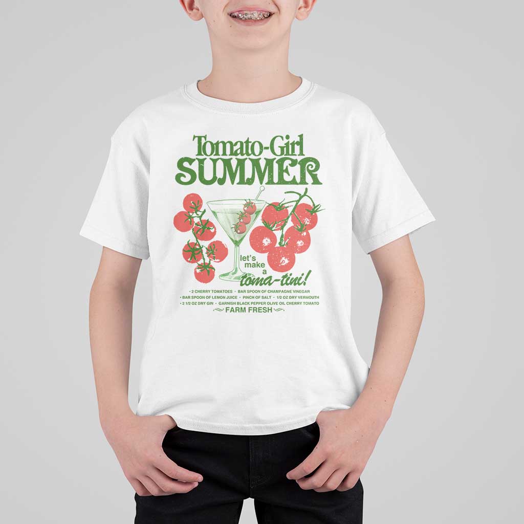 Tomato Girl Summer T Shirt For Kid Lets Make A Tomatini Italian Summer Cottagecore Aesthetic - Wonder Print Shop