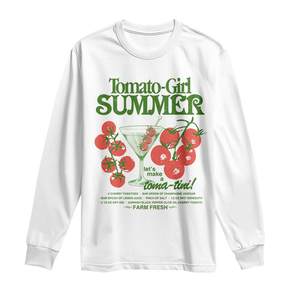 Tomato Girl Summer Long Sleeve Shirt Lets Make A Tomatini Italian Summer Cottagecore Aesthetic - Wonder Print Shop