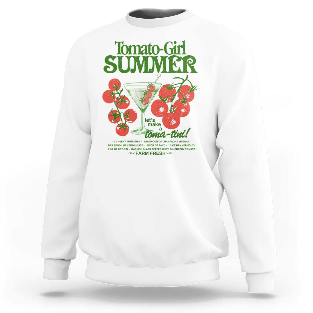 Tomato Girl Summer Sweatshirt Lets Make A Tomatini Italian Summer Cottagecore Aesthetic - Wonder Print Shop