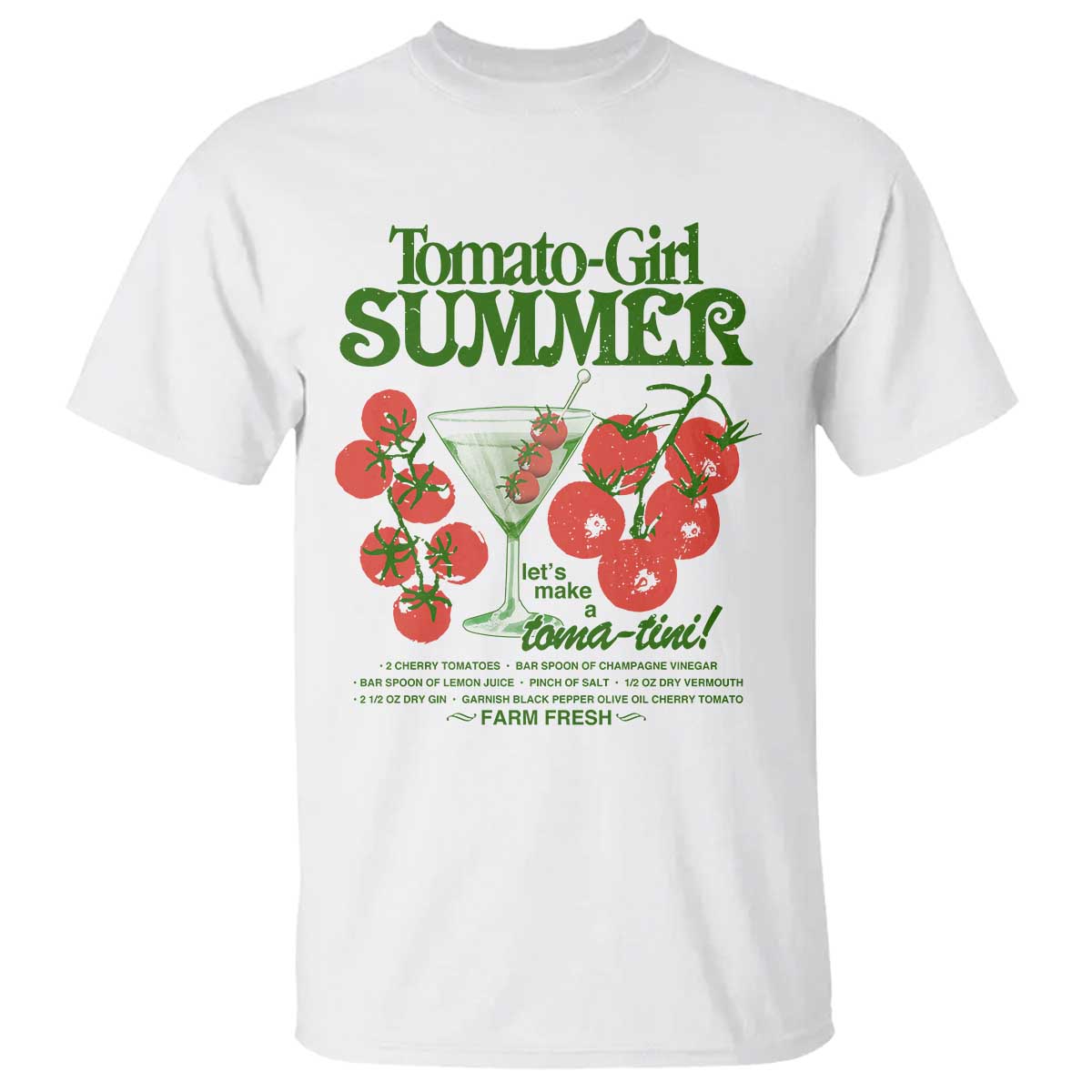 Tomato Girl Summer T Shirt Lets Make A Tomatini Italian Summer Cottagecore Aesthetic - Wonder Print Shop