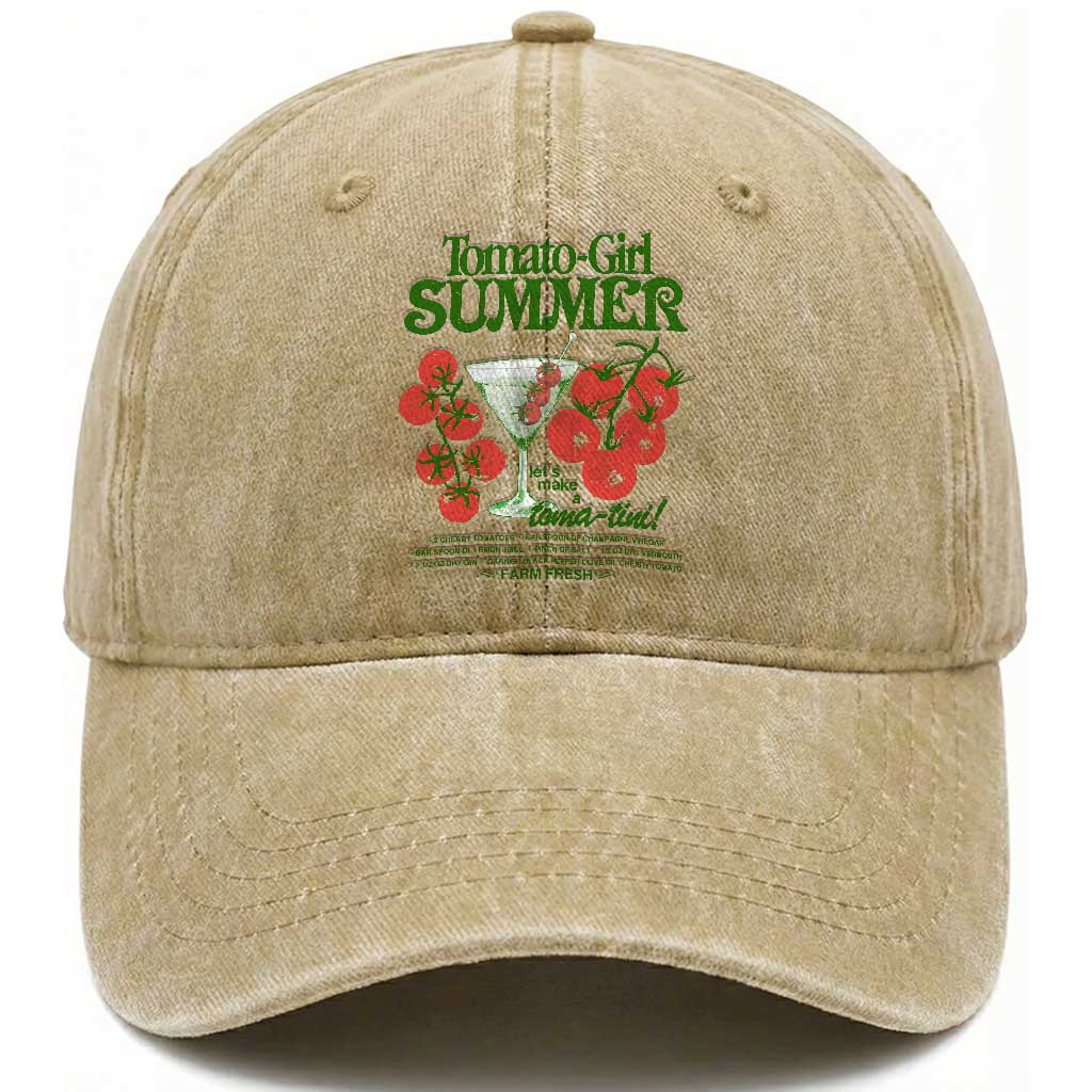 Tomato Girl Summer Washed Cotton Baseball Cap Lets Make A Tomatini Italian Summer Cottagecore Aesthetic