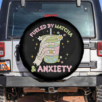 Funny Fueled By Matcha And Anxiety Spare Tire Cover Matcha Lover - Wonder Print Shop