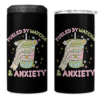 Funny Fueled By Matcha And Anxiety 4 in 1 Can Cooler Tumbler Matcha Lover - Wonder Print Shop