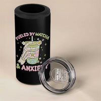 Funny Fueled By Matcha And Anxiety 4 in 1 Can Cooler Tumbler Matcha Lover - Wonder Print Shop