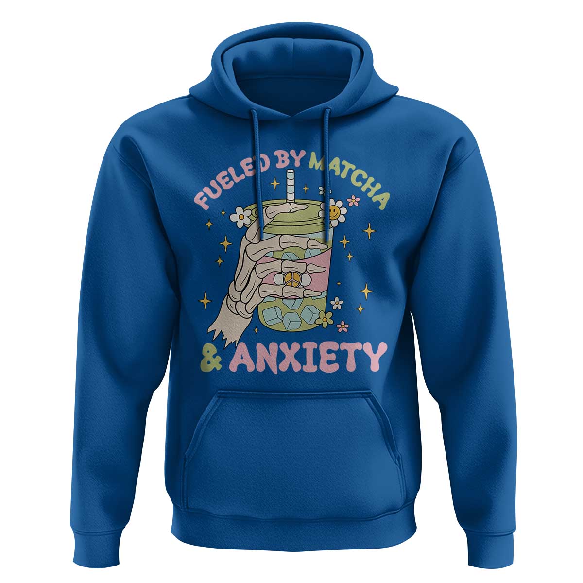 Funny Fueled By Matcha And Anxiety Hoodie Matcha Lover - Wonder Print Shop
