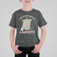 Funny Fueled By Matcha And Anxiety T Shirt For Kid Matcha Lover - Wonder Print Shop