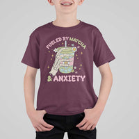 Funny Fueled By Matcha And Anxiety T Shirt For Kid Matcha Lover - Wonder Print Shop