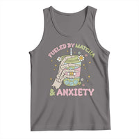 Funny Fueled By Matcha And Anxiety Tank Top Matcha Lover - Wonder Print Shop
