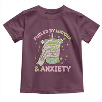 Funny Fueled By Matcha And Anxiety Toddler T Shirt Matcha Lover - Wonder Print Shop