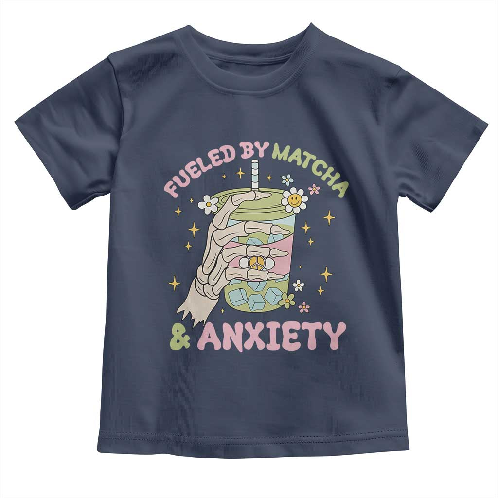 Funny Fueled By Matcha And Anxiety Toddler T Shirt Matcha Lover - Wonder Print Shop