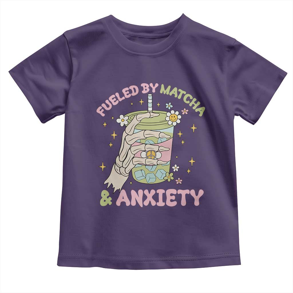 Funny Fueled By Matcha And Anxiety Toddler T Shirt Matcha Lover - Wonder Print Shop