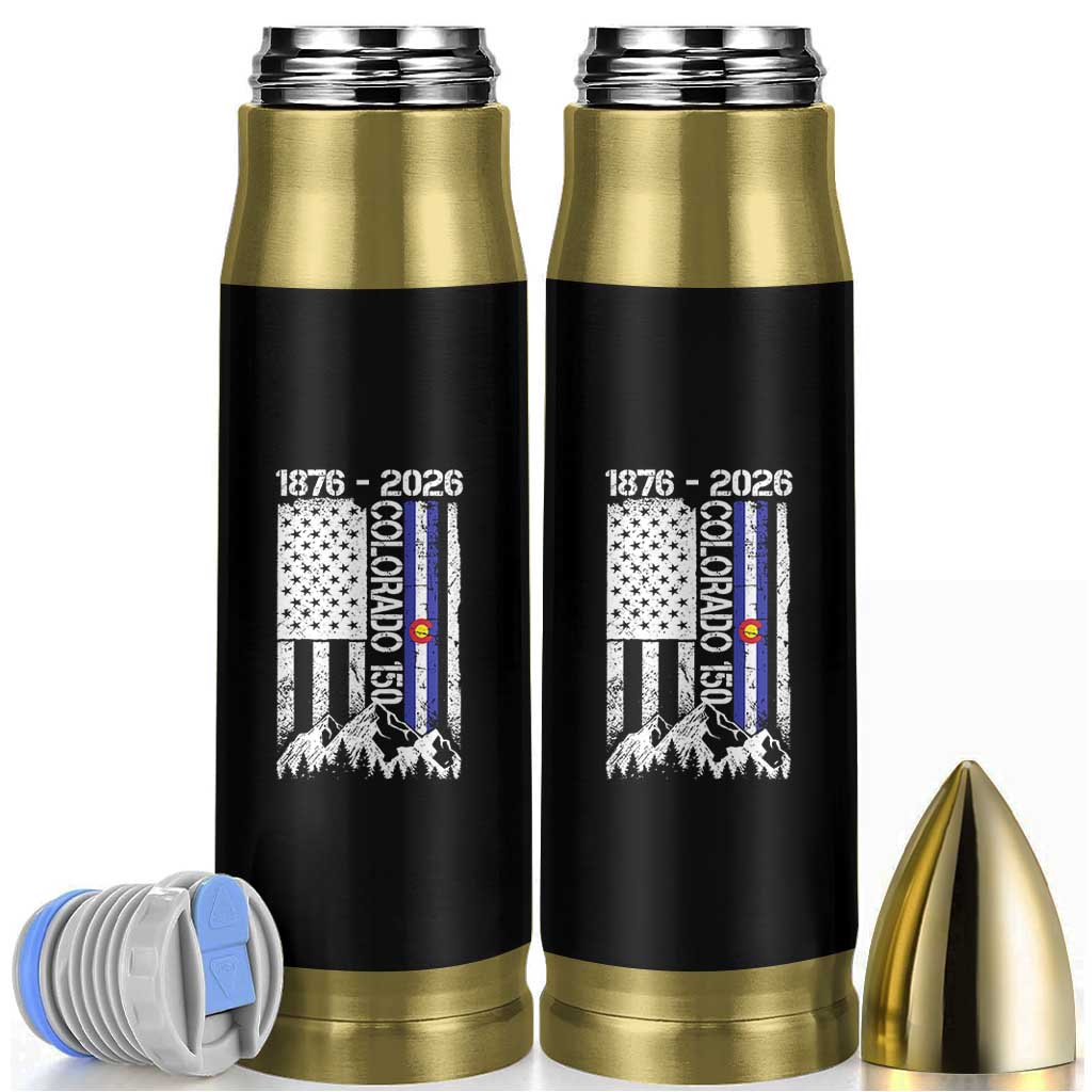 150 Years Colorado Sesquicentennial Anniversary 1876 2026 Bullet Tumbler Vintage Colorado American Flag