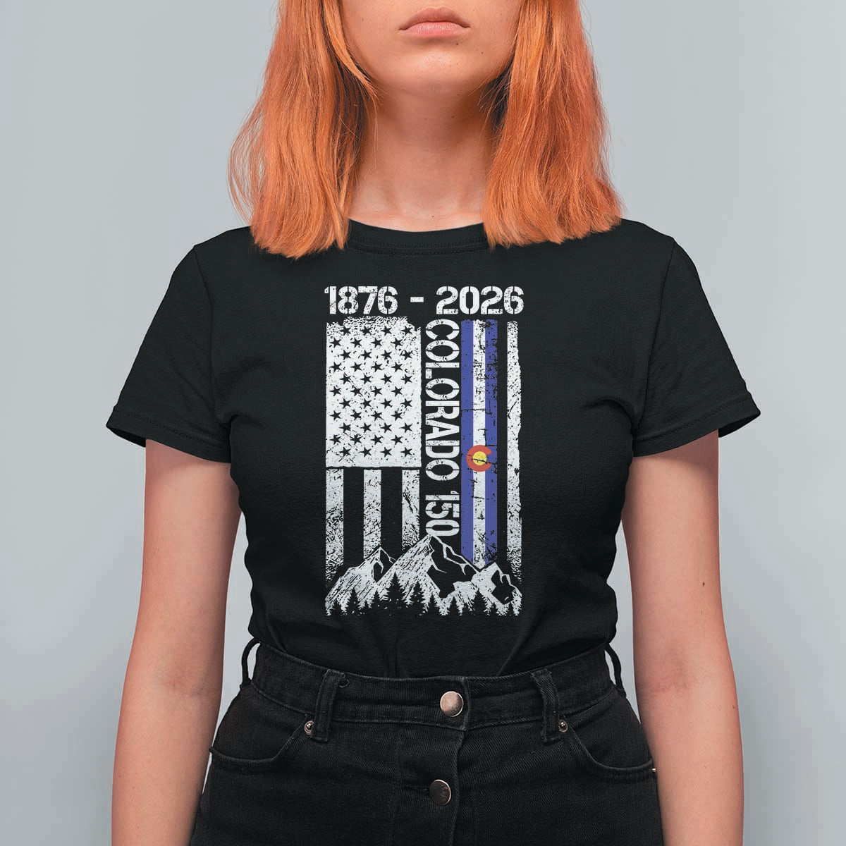 150 Years Colorado Sesquicentennial Anniversary 1876 2026 T Shirt For Women Vintage Colorado American Flag