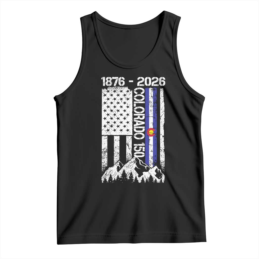 150 Years Colorado Sesquicentennial Anniversary 1876 2026 Tank Top Vintage Colorado American Flag