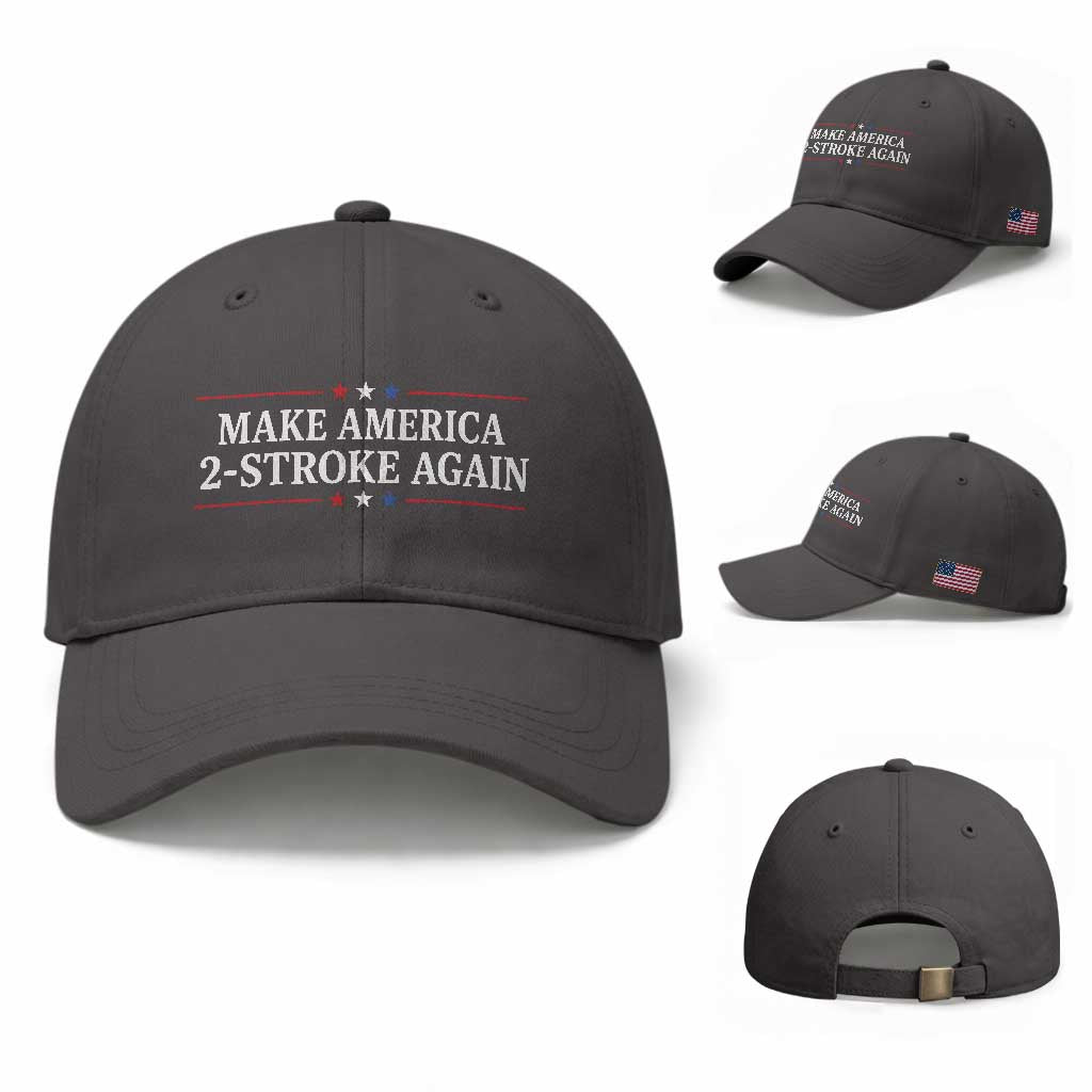 Funny 2 Stroke Motocross Lover Baseball Cap Make America 2 Stroke Again