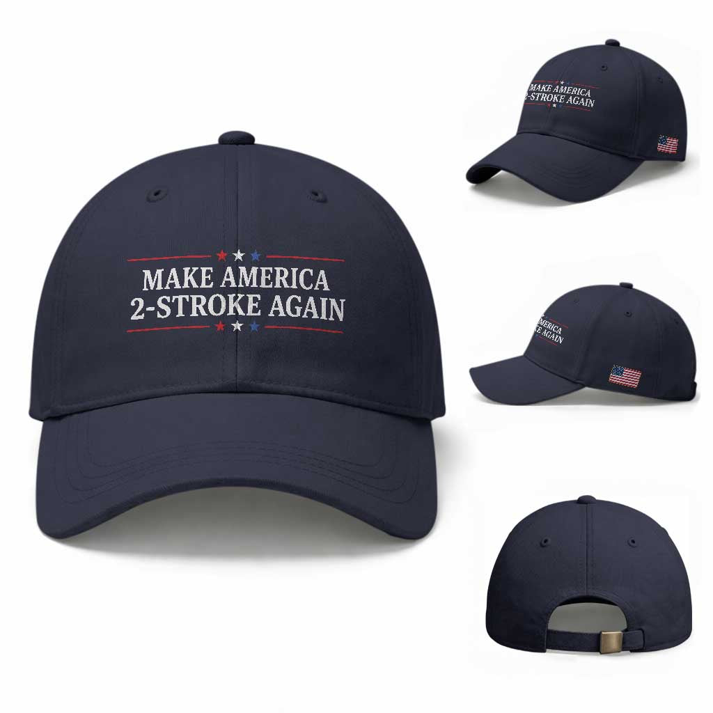 Funny 2 Stroke Motocross Lover Baseball Cap Make America 2 Stroke Again