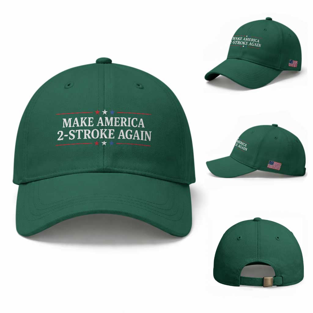 Funny 2 Stroke Motocross Lover Baseball Cap Make America 2 Stroke Again