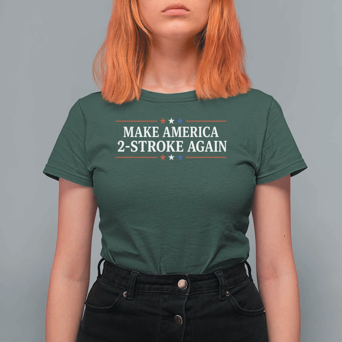 Funny 2 Stroke Motocross Lover T Shirt For Women Make America 2 Stroke Again