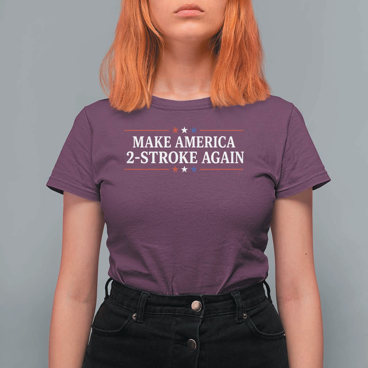 Funny 2 Stroke Motocross Lover T Shirt For Women Make America 2 Stroke Again
