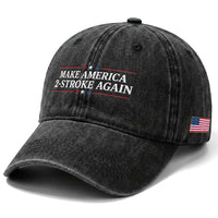 Funny 2 Stroke Motocross Lover Washed Cotton Baseball Cap Make America 2 Stroke Again