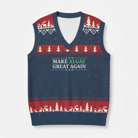 Make Algae Great Again V-Neck Knit Sweater Vest Funny Political Satire Lincoln Reflecting Pool