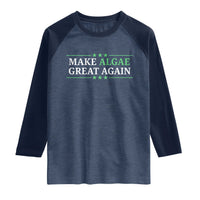 Make Algae Great Again Raglan Shirt Funny Political Satire Lincoln Reflecting Pool