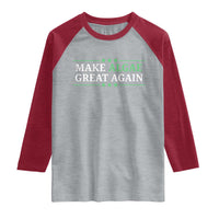 Make Algae Great Again Raglan Shirt Funny Political Satire Lincoln Reflecting Pool