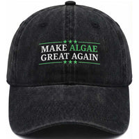 Make Algae Great Again Washed Cotton Baseball Cap Funny Political Satire Lincoln Reflecting Pool
