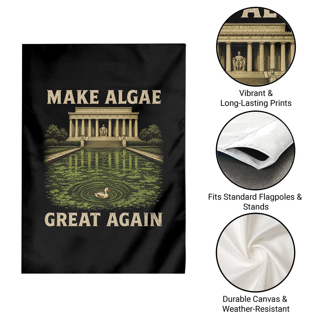 Make Algae Great Again Garden Flag Funny Lincoln Memorial Reflecting Pool