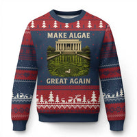 Make Algae Great Again Ugly Christmas Sweater Funny Lincoln Memorial Reflecting Pool
